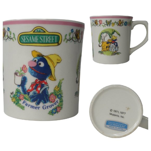 Vintage Farmer Grover Sesame Street Kids Mug